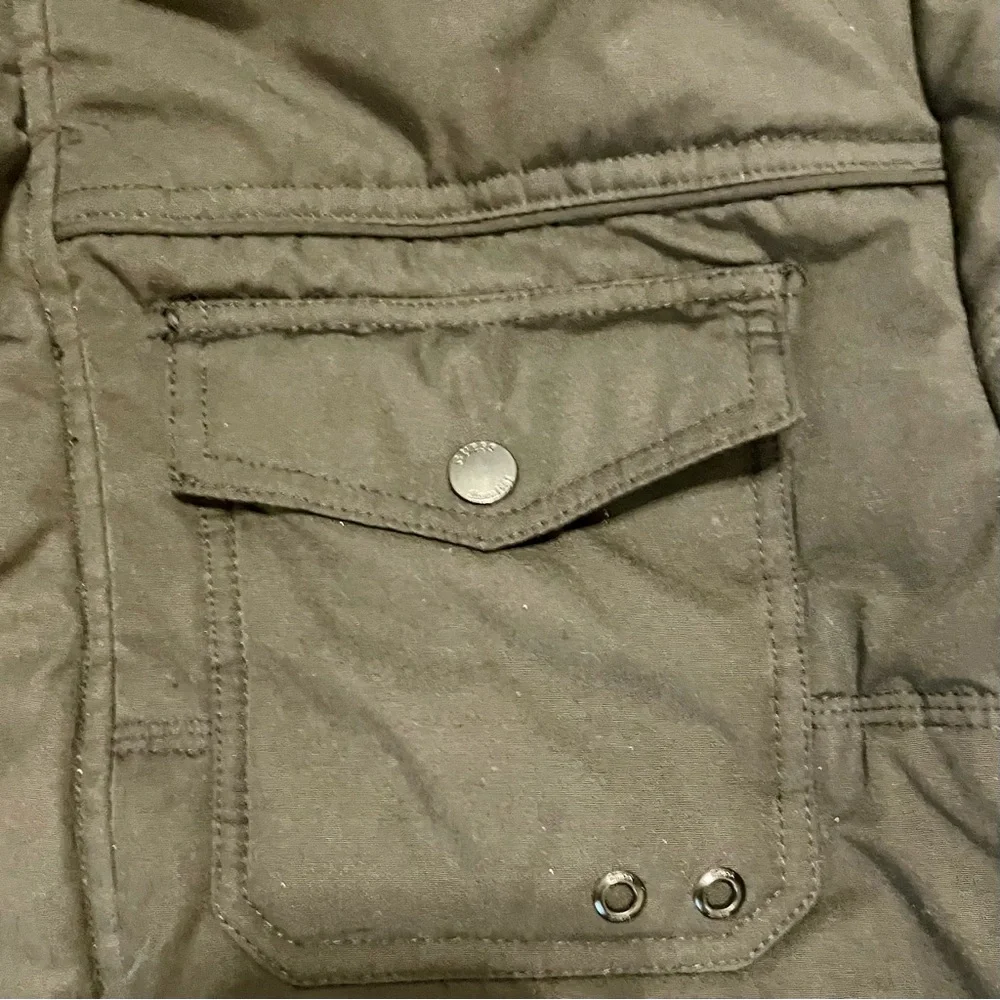 GUESS Men's Duke Quilted Puffer Bomber Jacket Black Large Excellent Condition!